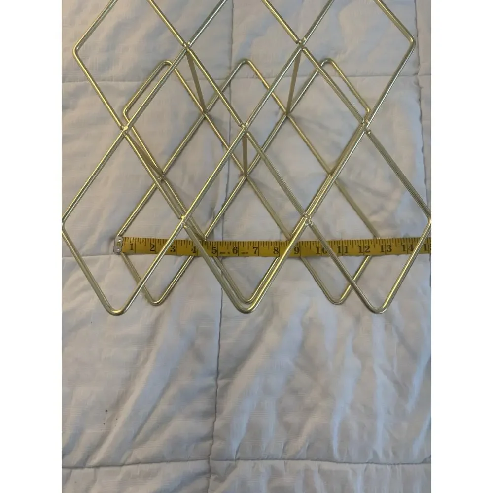 Gold Metal Wine Rack Geometric Diamond Shape Modern Contemporary 10 bottle